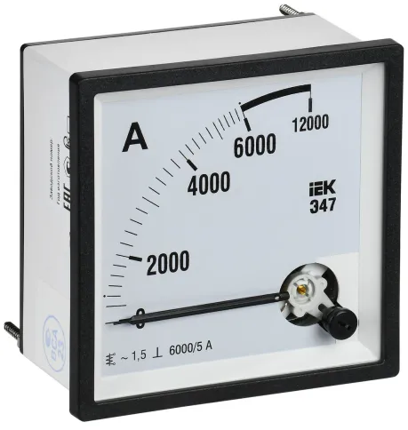 Амперметр Э47 6000/5А кл. точн. 1,5 96х96мм IEK фото 1