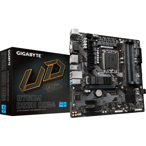 Материнская плата/ MB GIGABYTE INTEL B760 s1700, 4xDDR4(128GB), D-SUB/ фото 1