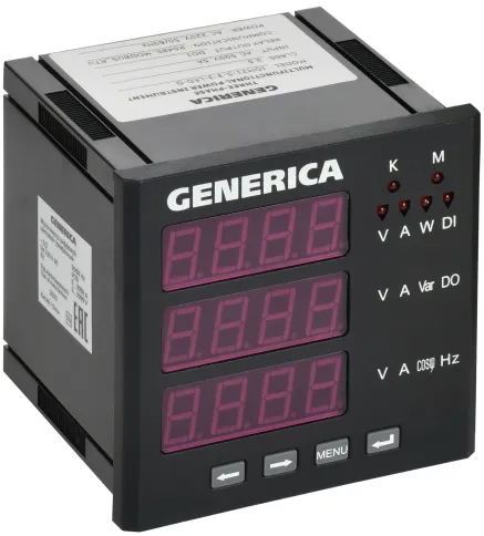 Мультиметр цифр. щит. 3-ф. DO RS-485 96х96 LED GENERICA фото 1