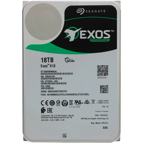 Жесткий диск/ HDD Seagate SAS 18Tb Exos X18 12Gb/s 7200 256Mb LOGO LEN фото 1