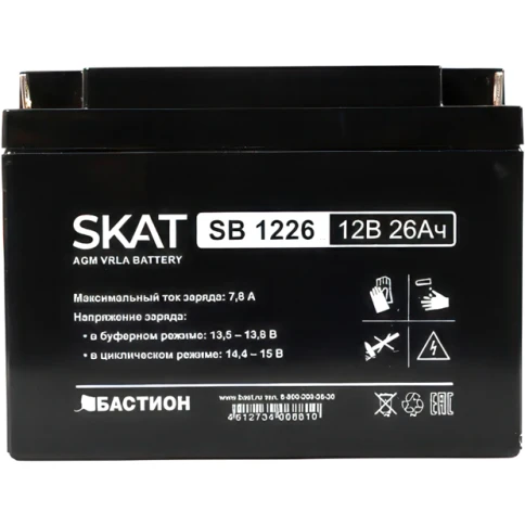 2537 SKAT SB 1226, 12В, 26Ач, максимальный ток заряда 7,8... фото 2