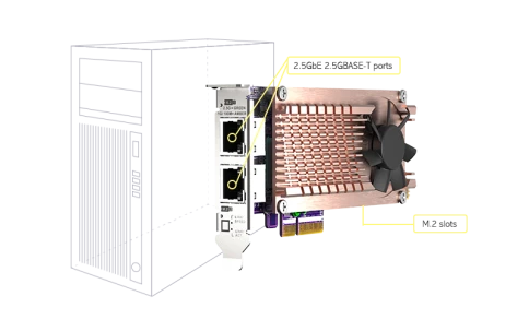 Плата расширения/ QNAP QM2-2P2G2T Expansion card 2 slots M.2 2280 NVMe фото 5
