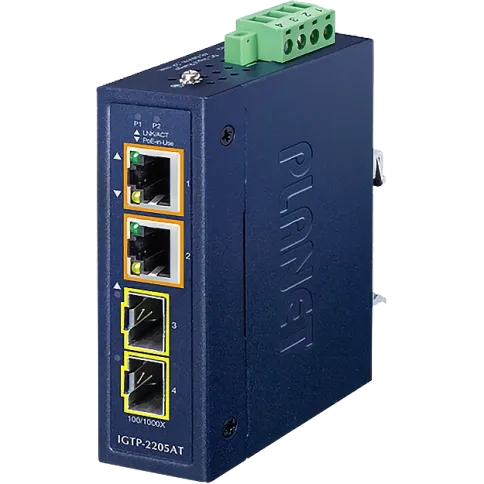 медиа конвертер/ PLANET IP30 Compact size 2-Port 100/1000X SFP + 2-Por фото 1