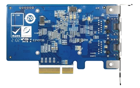 Сетевая карта/ QNAP QXG-10G2T-X710 LAN Expansion Card, PCIe Gen3 x4, T фото 3