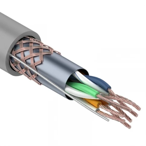 Кабель информационный SF/UTP категория 5е 4х2х24AWG 305м (медь) PVC STRANDED серый REXANT фото 1
