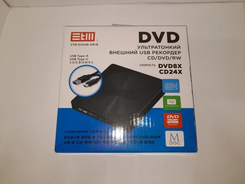 Внешний оптический DVD привод/ DVD-RW ext. Black Slim Ret USB3.0+TYPE-C,... фото 6