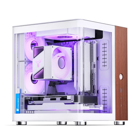 Корпус без блока питания/ Case JONSBO TK-0 White, Desktop SFF, TG, no фото 5