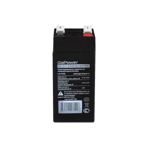 Аккумулятор свинцово-кислотный GoPower LA-445 4V 4.5Ah фото 1