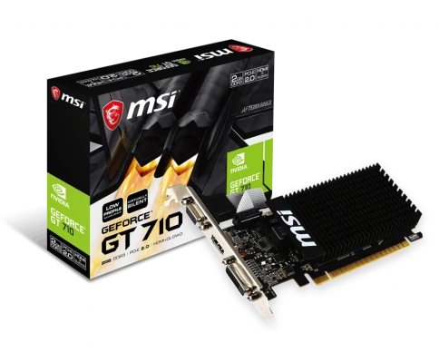 Видеокарта/ VGA MSI NVIDIA GeForce GT 710 2GB, DDR3/64-bit, PCIe 2.0, фото 1