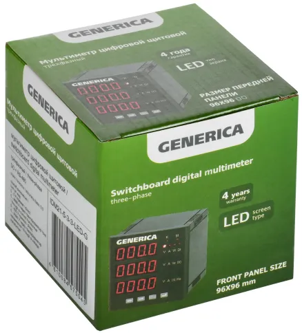 Мультиметр цифр. щит. 3-ф. DO RS-485 96х96 LED GENERICA фото 2
