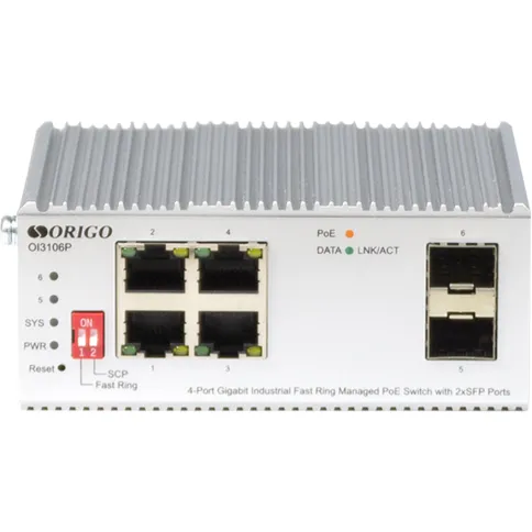 Коммутатор/ Managed L2 Industrial Fast Ring Switch 4x1000Base-T PoE, 2 фото 1