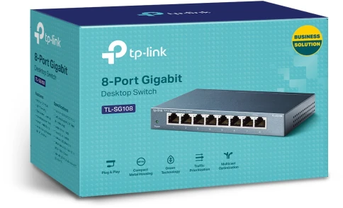 Коммутатор/ 8-port Desktop Gigabit Switch, 8 10/100/1000M RJ45 ports, metal... фото 3