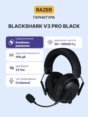 Razer BlackShark V3 Pro - Black Headset фото 2