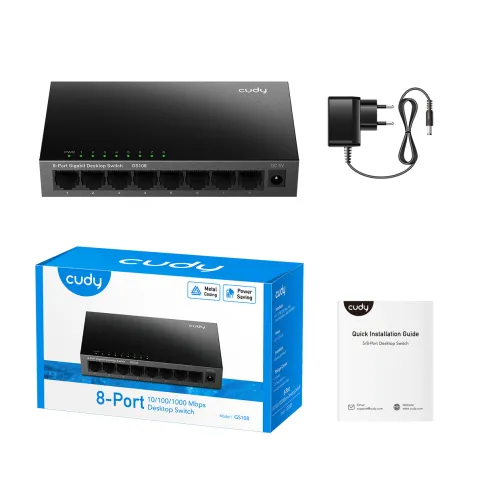 Коммутатор/ 8-Port Gigabit Metal Switch, 8 10/100/1000M RJ45 Ports, IG фото 3