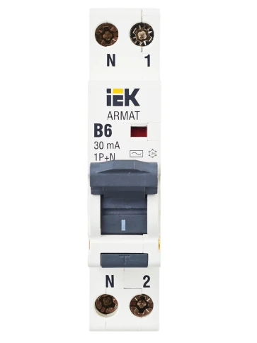 ARMAT АВДТ B06S 1P+NP B6 30мА тип AC (18мм) IEK фото 6