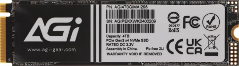 Твердотельный накопитель AGi PCIe 3.0 x4 4TB AGI4T0GIMAI298 AI298 M.2... фото 1