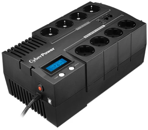 ИБП CyberPower BR1200ELCD, Line-Interactive, 1200VA/720W, 8 Schuko розеток, USB&USB Charger, RJ11/RJ45, LCD дисплей, Black, 0.33х0.2х0.01м., 9кг./ UPS Line-Interactive CyberPower BR1200ELCD 1200VA/720W USB/RJ11/45/charger A/С  (4+4 EURO) фото 1