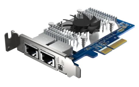Сетевая карта/ QNAP QXG-10G2T-X710 LAN Expansion Card, PCIe Gen3 x4, T фото 1