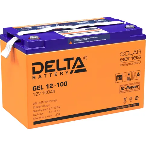 Батарея DELTA серия GEL, GEL 12-100, напряжение 12В, емкость 100Ач (ра фото 1
