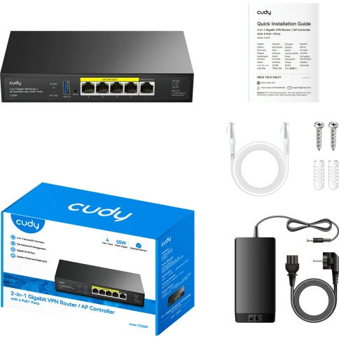 Маршрутизатор/ 2-IN-1 Gigabit VPN Router / AP Controller with 4... фото 2