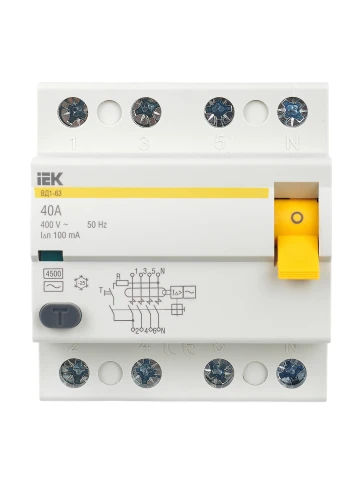 УЗО ВД1-63 4Р 40А 100мА IEK фото 10