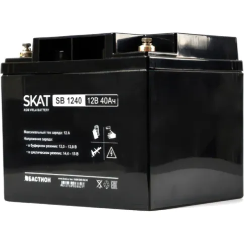 2538 SKAT SB 1240, 12В, 40Ач, максимальный ток заряда 12 А. Тип клеммы фото 4