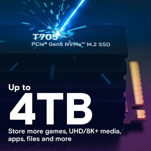 Твердотельный накопитель Crucial T705 4TB PCIe Gen5 NVMe M.2 SSD... фото 4