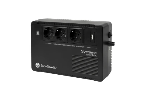 ИБП Systeme Electric Back-Save BV 400 ВА, автоматическая регулировка напряжения, 3 розетки Schuko, 230 В, 1 USB Type-A фото 8