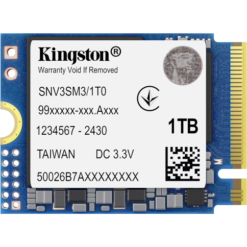 Твердотельный накопитель/ Kingston SSD NV3, 1000GB, M.2(22x30mm), NVMe, PCIe 4.0... фото 1