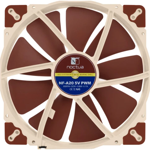 Кулер для корпуса/ Case Cooler Noctua NF-A20 5V PWM (200x200x30mm,... фото 3