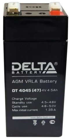 АКБ Delta DT 4045 (47мм) (4V, 4,5Ah) фото 1
