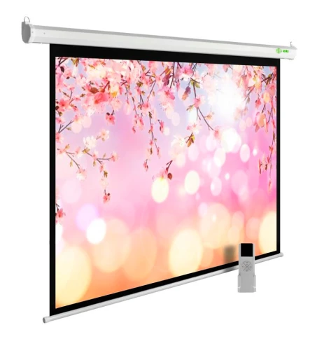 Экран Cactus 220x220см MotoExpert CS-PSME-220x220-WT 1:1 настенно-потолочный рулонный белый (моторизованный привод) фото 1