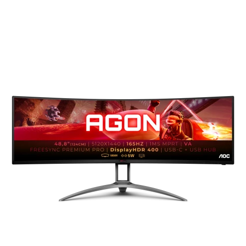 AOC AG493UCX2 49'', Curved, 5120x1440, VA, 165hz, 80M:1, 400cd, 1ms, 3 фото 5