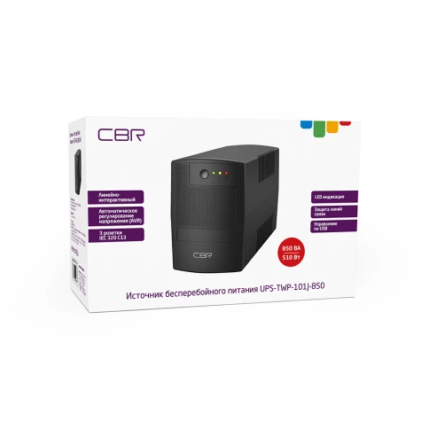 Башенный линейно-интерактивный ИБП/ ИБП CBR [UPS-TWP-101J-850] 850VA/510W, Schuko CEE 7 x2 outlets, LED, AVR, SEC, 12V/8Ah фото 3
