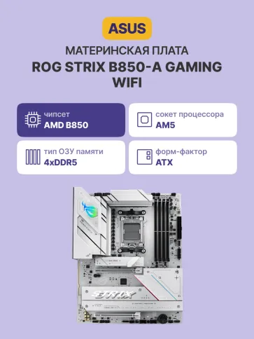 ASUS ROG STRIX B850-A GAMING WIFI (90MB1J50-M0EAY0) фото 2