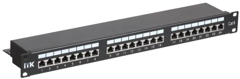 1U патч-панель кат.6 STP, 24 порта (IDC Dual), с кабельным органайзеро фото 1