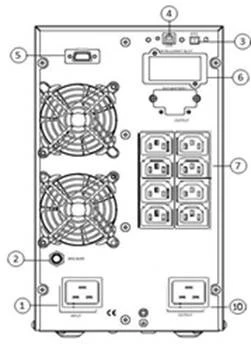Источник бесперебойного питания/ POWERMAN Online 3000, LCD, double conversion, 3000VA, 2700W, 8 pieces IEC320 C13 and 1 piece IEC320 C19 with backup power supply, USB, RS232, SNMP slot, EPO connector, 12V 9Ah battery 6 pcs., 1 cable for C13/C14 load, 191 фото 4