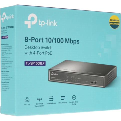 Коммутатор/ 8-port 10/100 Mbps unmanaged switch with 4 PoE ports,... фото 7