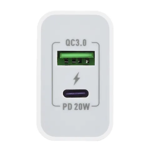 Сетевое З/У GoPower GPQC08 1USB+1Type-C 20W QC3.0 белый фото 2