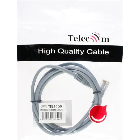 Патчкорд/ Патчкорд литой "Telecom" UTP кат.5е 1,5м серый фото 8