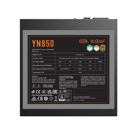 Блок питания ПК/ Power Supply PCCooler, 850W 80+ Gold (ATX, 3.1, PCIe фото 6