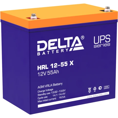 Батарея DELTA серия HRL-X, HRL 12-55 X, напряжение 12В, емкость... фото 1
