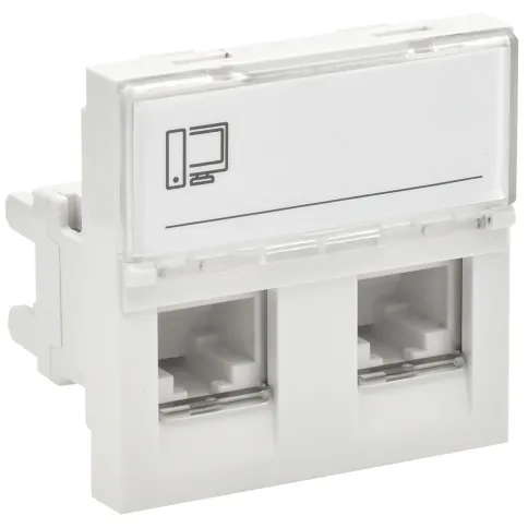 PRIMER РКИ-22-00-П-6 Розетка RJ45 кат.6 (2м/2вх) бел. IEK фото 1