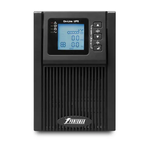 ИБП POWERMAN Online 1000, LCD, двойного преобразования, 1000ВА, 900Вт, 2 евророзетки с резервным питанием, USB, RS232, слот SNMP, разъем EPO, батарея 12В 9Ач 2 шт., 215 х 315 х 365 мм., 10.7 кг./ UPS POWERMAN Online 1000, LCD, dual conversion, 1000VA, 900 фото 1