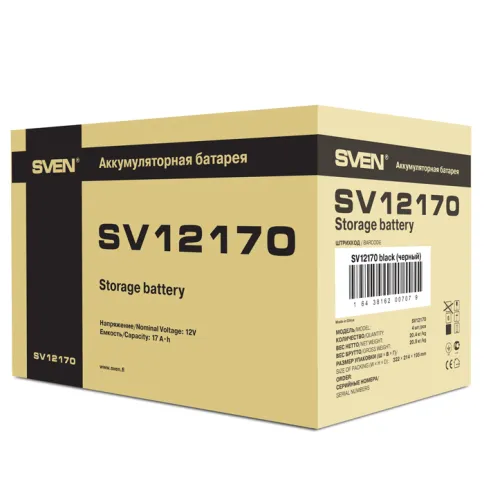Батарея SVEN SV 12170 (12V 17Ah), напряжение 12В, емкость 17А*ч, макс. фото 5