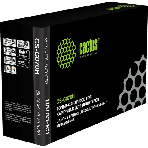 -/ Картридж лазерный Cactus CS-C070H 070H черный (10200стр.) для Canon i-SENSYS LBP243/LBP246/MF461/MF463/MF465 фото 2