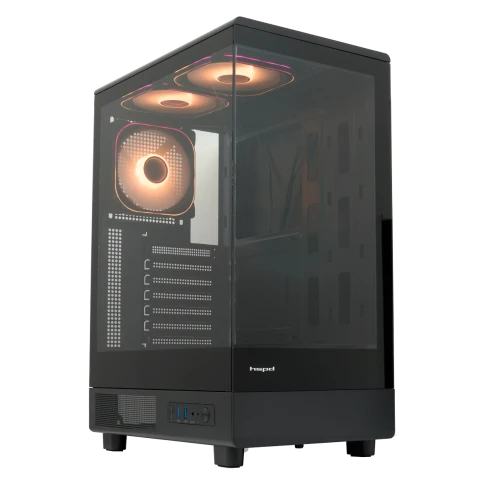 Корпус без блока питания/ Case HSPD F510, Panoramic Mid Tower, Black, фото 1