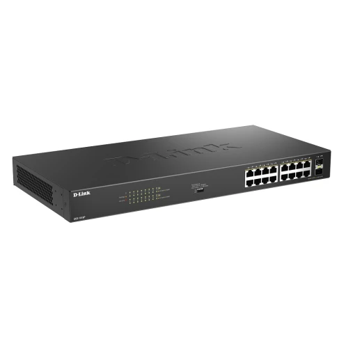 Коммутатор/ DGS-1018P Конфигурируемый PoE-коммутатор, 16х1000Base-T PoE, 2x1000Base-X SFP, PoE-бюджет 240... фото 1
