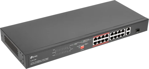 Коммутатор/ 16-port 10/100Mbps unmanaged switch, 16 PoE+ ports, 1GB RJ-45... фото 1