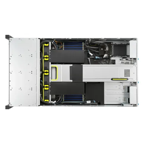 Серверная платформа/ ASUS RS720-E11-RS24U 2U, 2x LGA4677, Intel C741, 32x 5600/4800 MHz (1DPC)/4400(2DPC), 24x 2.5" hs NVMe, 2x M.2, 4x PCIe 5.0, 1 dual-slot GPU, 1x OCP 3.0, 2x 10Gbe RJ45(Intel X710-AT2), 1+1 2600W PWS фото 4
